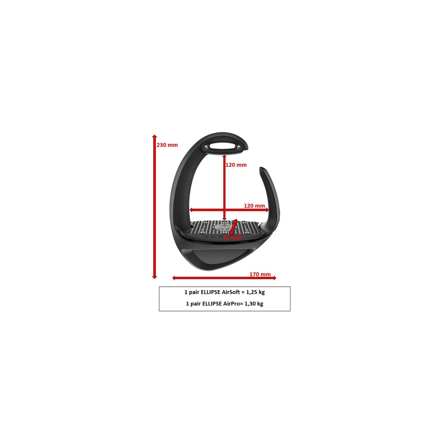 Komforta + Drošības kāpšļi COMPOSITI Ellipse AirSoft stirrups