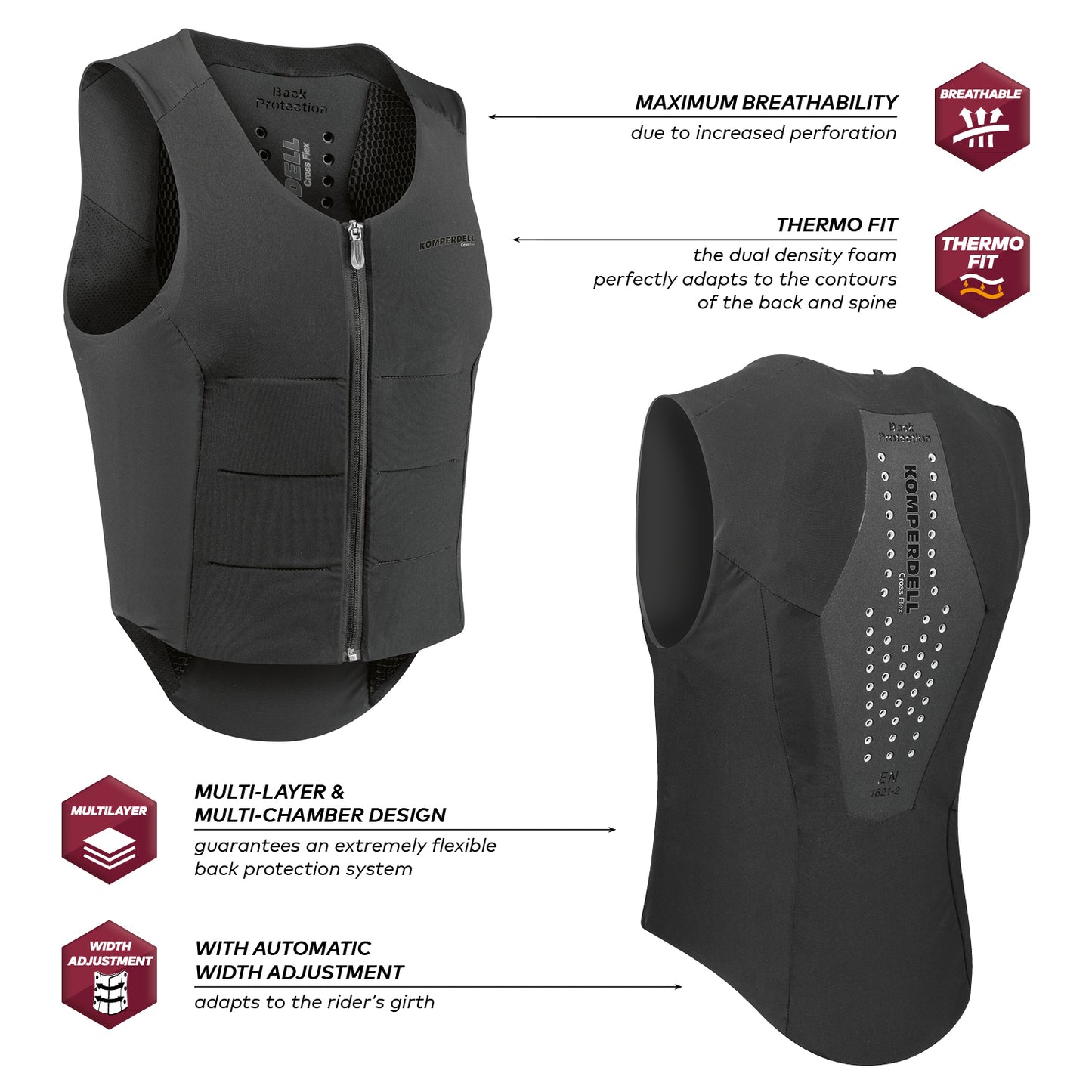 Jāšanas veste Komperdell Ballistic Flex Fit Regular 22